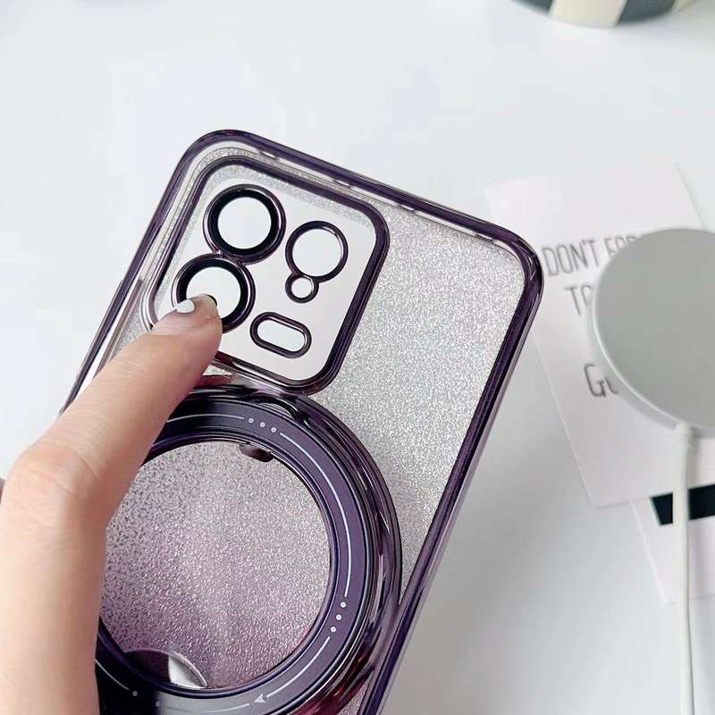For Xiaomi 13 Lite / Civi 2 Rotation MagSafe Holder Gradient Glitter TPU Phone Case(Night Purpl