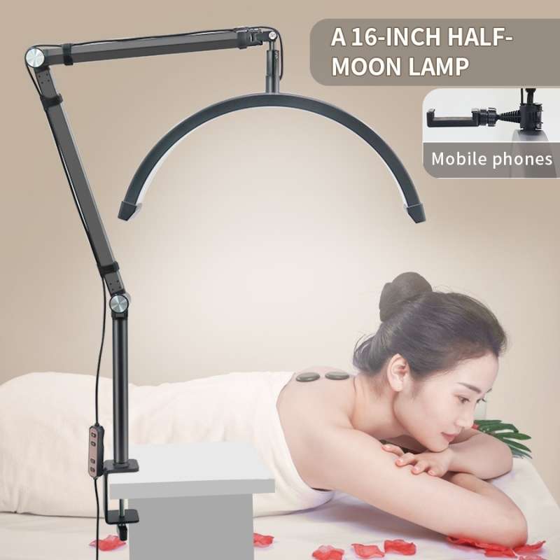 HD-M3X Pro 16 inch Adjustable Brightness Beauty Light Half Moon Light Eyelash Tech Lamp, Plug:EU Plu