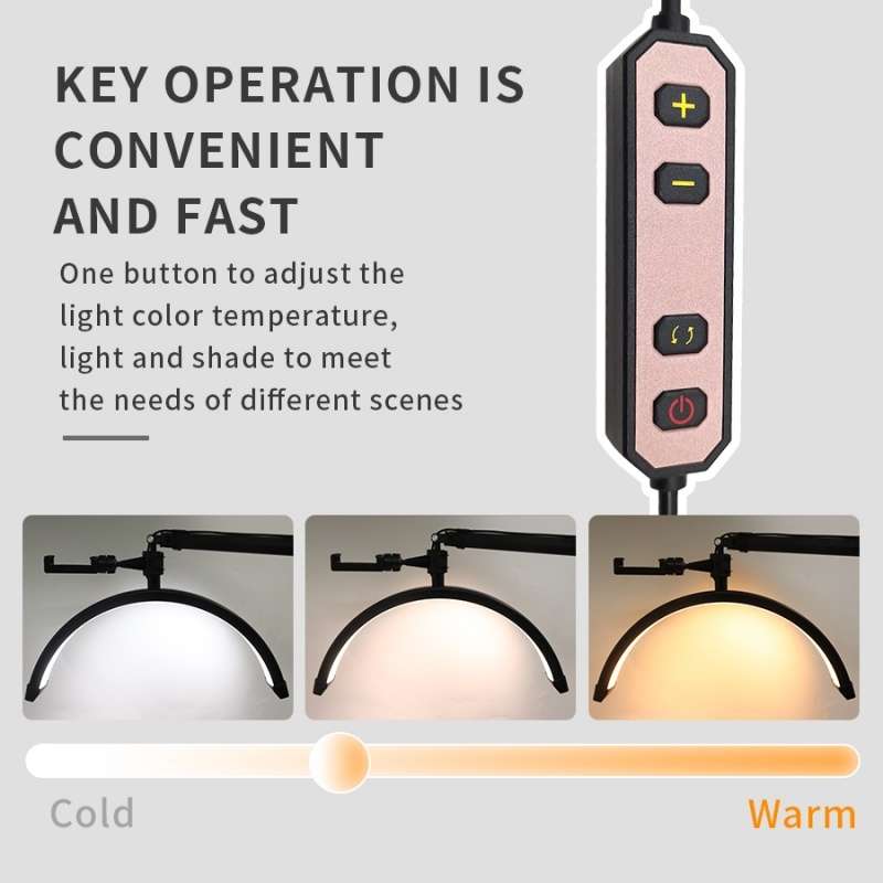 HD-M3X Pro 16 inch Adjustable Brightness Beauty Light Half Moon Light Eyelash Tech Lamp, Plug:EU Plu