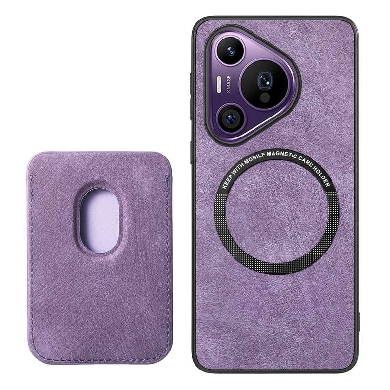 For Huawei Pura 70 Pro+ Retro Leather Card Bag Magnetic Phone Case(Purple)