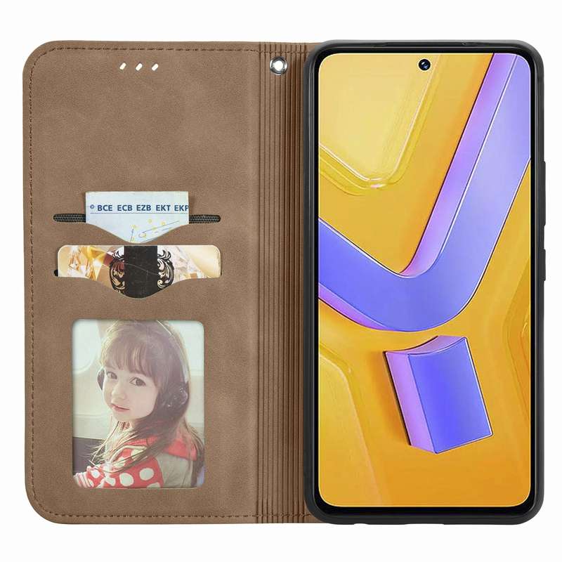 For vivo V40 SE Retro Skin Feel Magnetic Flip Leather Phone Case(Brown)