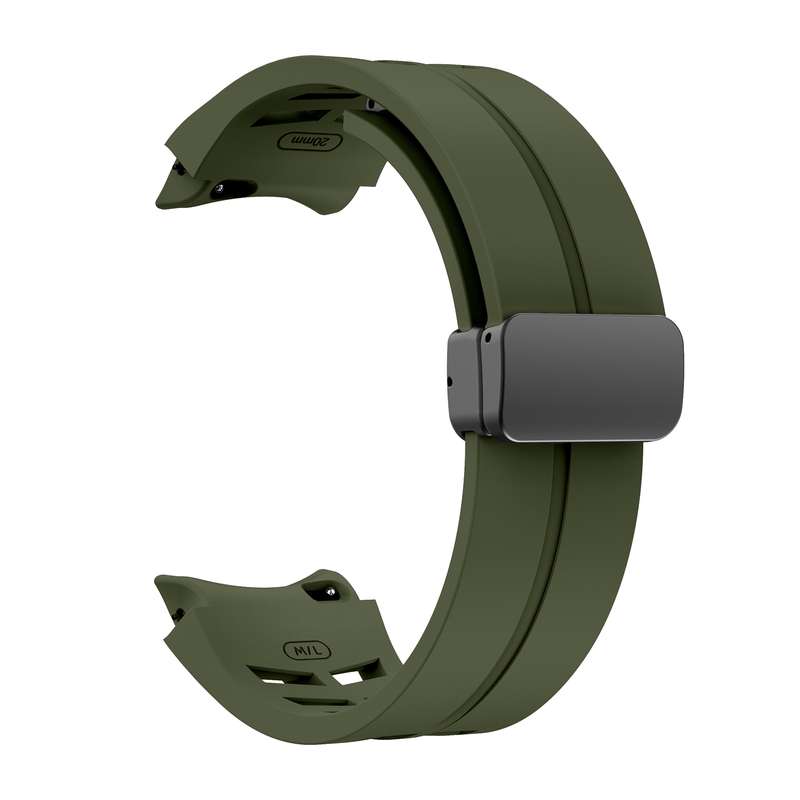 For Sansung Galaxy Watch 5 Pro 45mm Richard Magnetic Folding Black Buckle Silicone Watch Band(A
