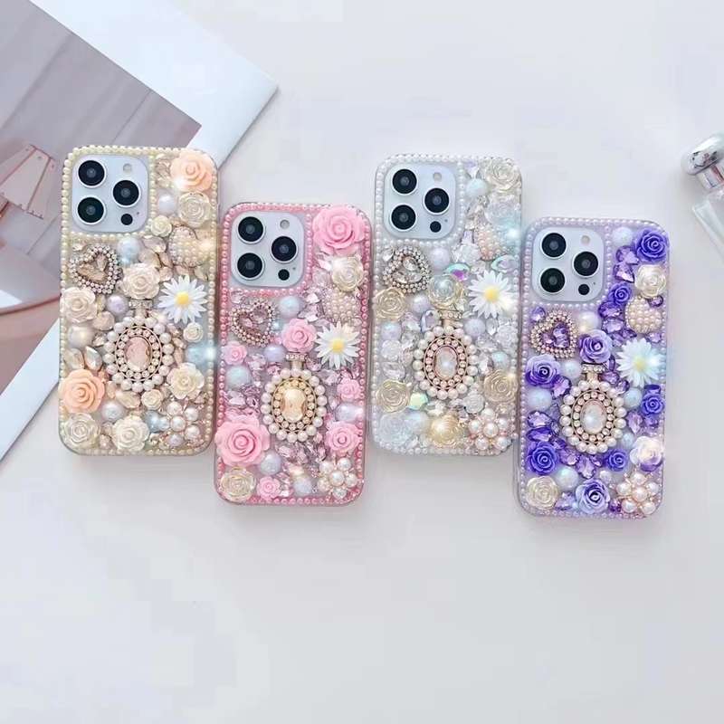 For iPhone 7 Plus / 8 Plus Diamond Inlaid Rose PC Phone Case(Purple)