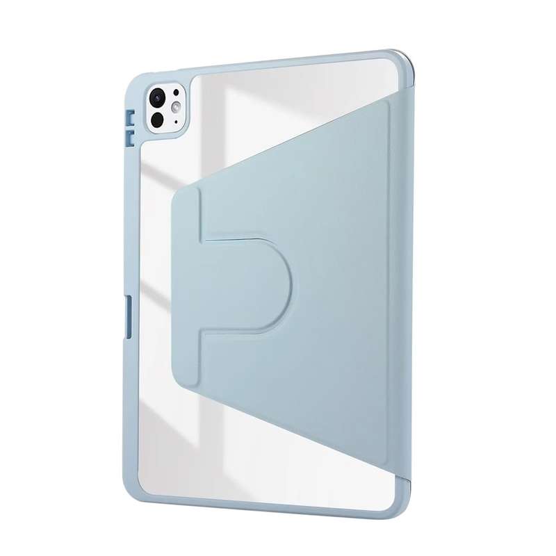 For iPad Pro 11 2024 ENKAY 360 Rotation PMMA Leather Smart Tablet Case with Pen Slot(Grey)