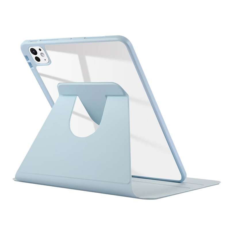For iPad Pro 11 2024 ENKAY 360 Rotation PMMA Leather Smart Tablet Case with Pen Slot(Grey)