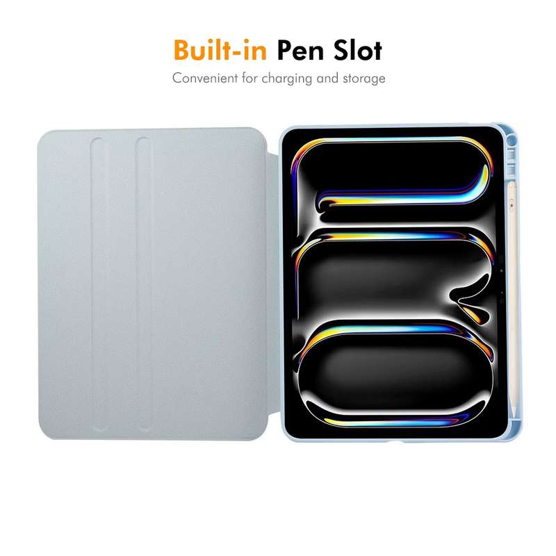 For iPad Pro 11 2024 ENKAY 360 Rotation PMMA Leather Smart Tablet Case with Pen Slot(Grey)