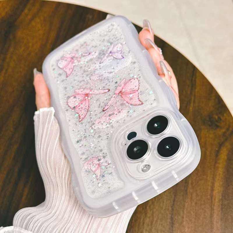 For iPhone 11 Wave Edge Butterfly TPU Hybrid PC Phone Case(Yellow)