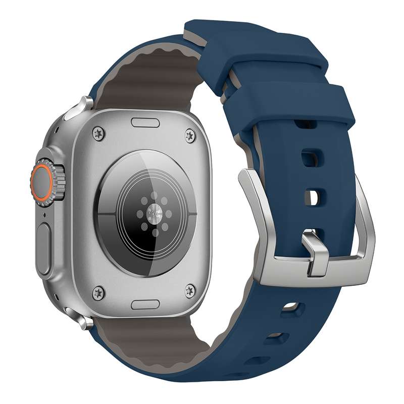 For Apple Watch SE 2022 40mm Two-Color Silicone Watch Band(Midnight Blue)