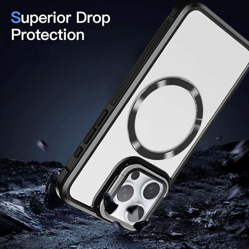 For iPhone 16 Pro Magsafe CD-grain Acrylic Hybrid TPU Phone Case(White)