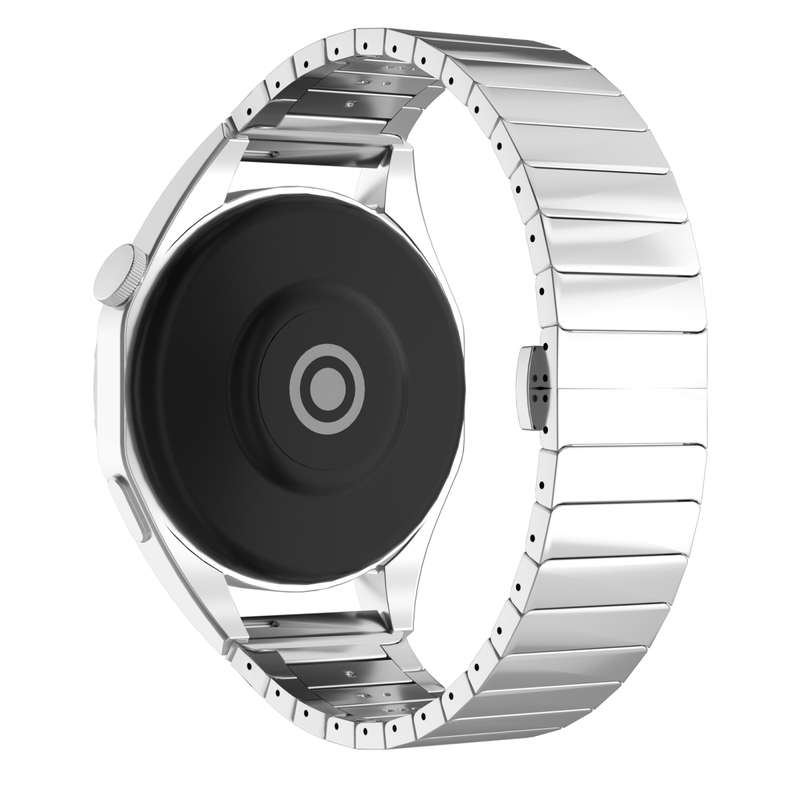 For Garmin Vivoactive 4 22mm One Bead Paint Butterfly Buckle Alloy Watch Band(Silver)
