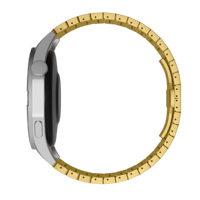 For Garmin Vivoactive 4 22mm One Bead Paint Butterfly Buckle Alloy Watch Band(Gold)