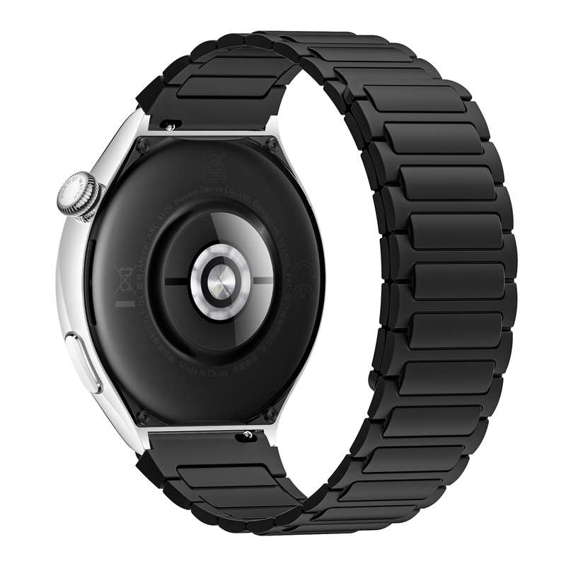For Ticwatch Pro 3 Lite 22mm I-shaped Magnetic Silicone Watch Band(Black)