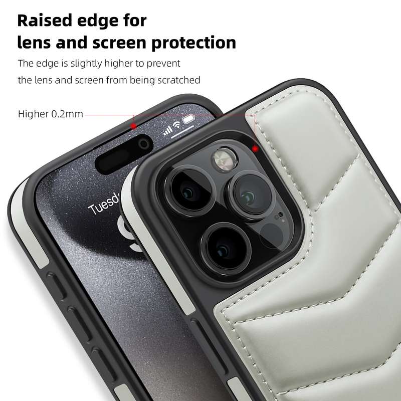 For iPhone 12 Pro Down Jacket Card Bag Holder MagSafe Phone Case(Grey)