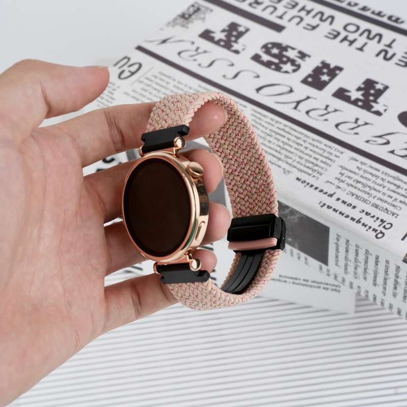 For Honor Watch GS 4 22mm Magnetic Buckle Braided Watch Band(Starlight Pink)