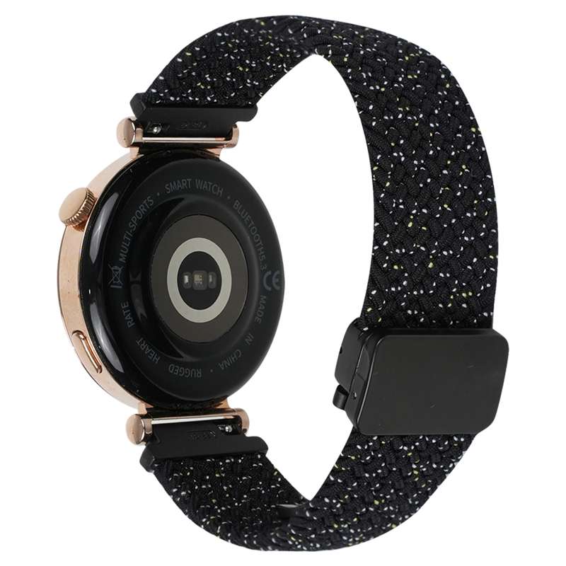 For Ticwatch Pro X 22mm Magnetic Buckle Braided Watch Band(Stars Black)