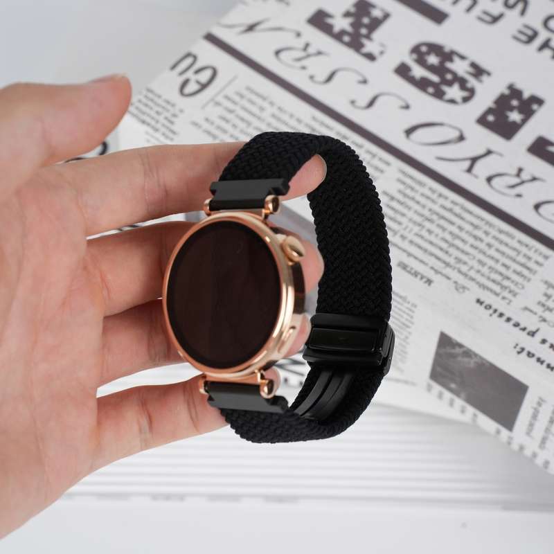 For Samsung Gear S2 Classic 20mm Magnetic Buckle Braided Watch Strap(Black)