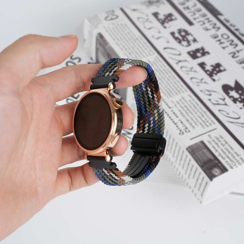 For Samsung Galaxy Watch 7 20mm Magnetic Buckle Braided Watch Strap(Denim Color)
