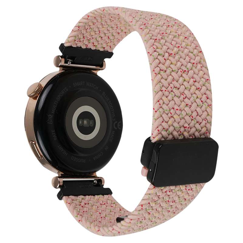 For Samsung Galaxy Watch 6 20mm Magnetic Buckle Braided Watch Strap(Starlight Pink)