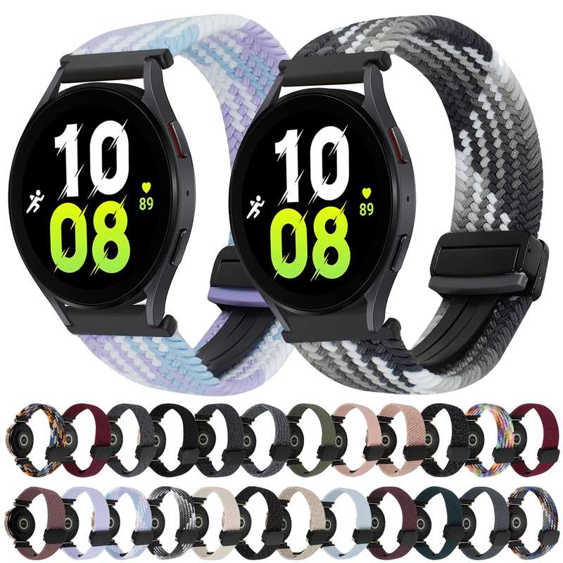 For Samsung Galaxy Watch 5 20mm Magnetic Buckle Braided Watch Strap(Purple)