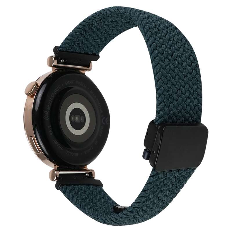 For Garmin Forerunner 255S 18mm Magnetic Buckle Braided Watch Band(Forest Green)
