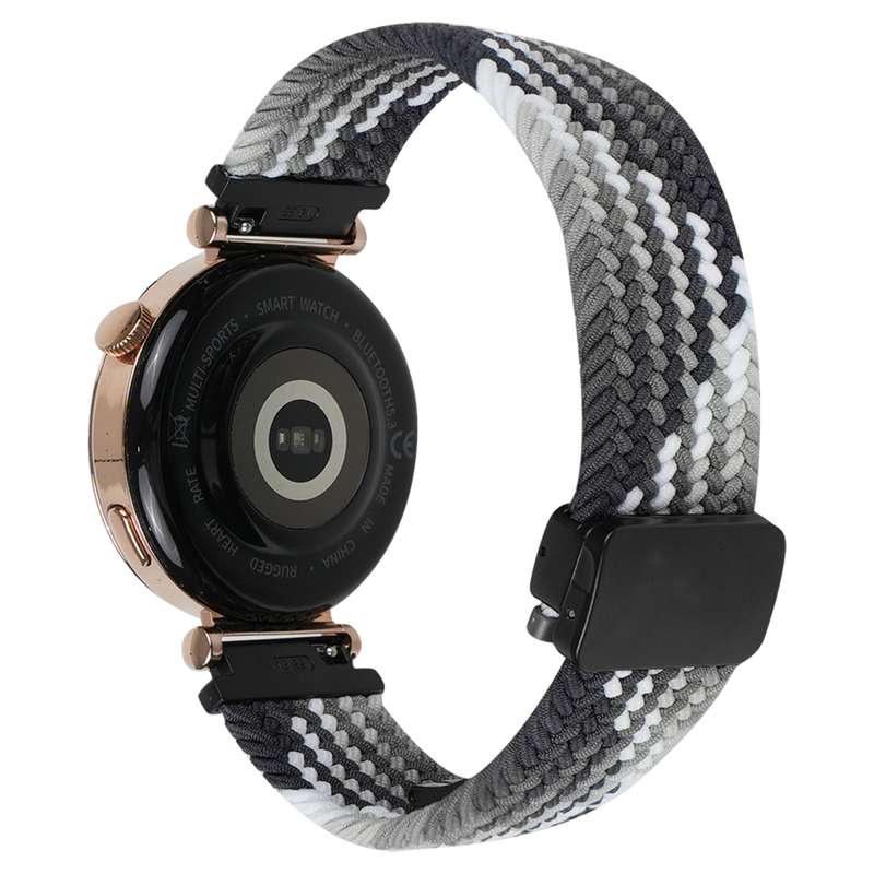 For Garmin Vivomove 3S 18mm Magnetic Buckle Braided Watch Band(Z Dark Chocolate)