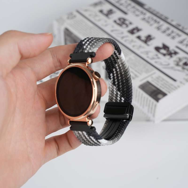 For Garmin Vivomove 3S 18mm Magnetic Buckle Braided Watch Band(Z Dark Chocolate)