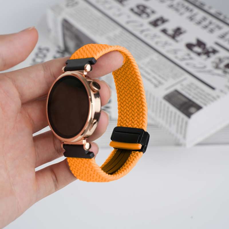 For Huawei Watch 2 20mm Magnetic Buckle Braided Watch Band(Orange)