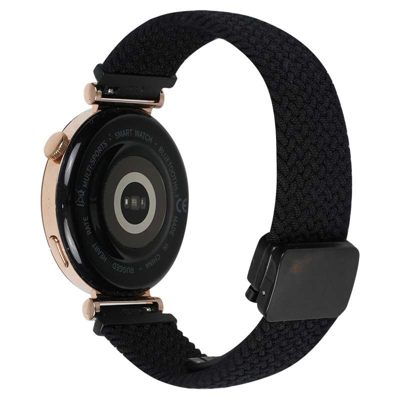 For Amazfit Active Magnetic Buckle 20mm Braided Watch Band(Black)