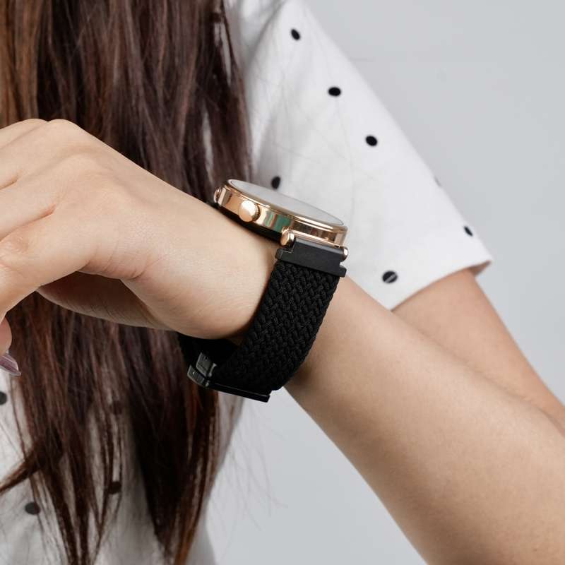 For Amazfit Active Magnetic Buckle 20mm Braided Watch Band(Black)