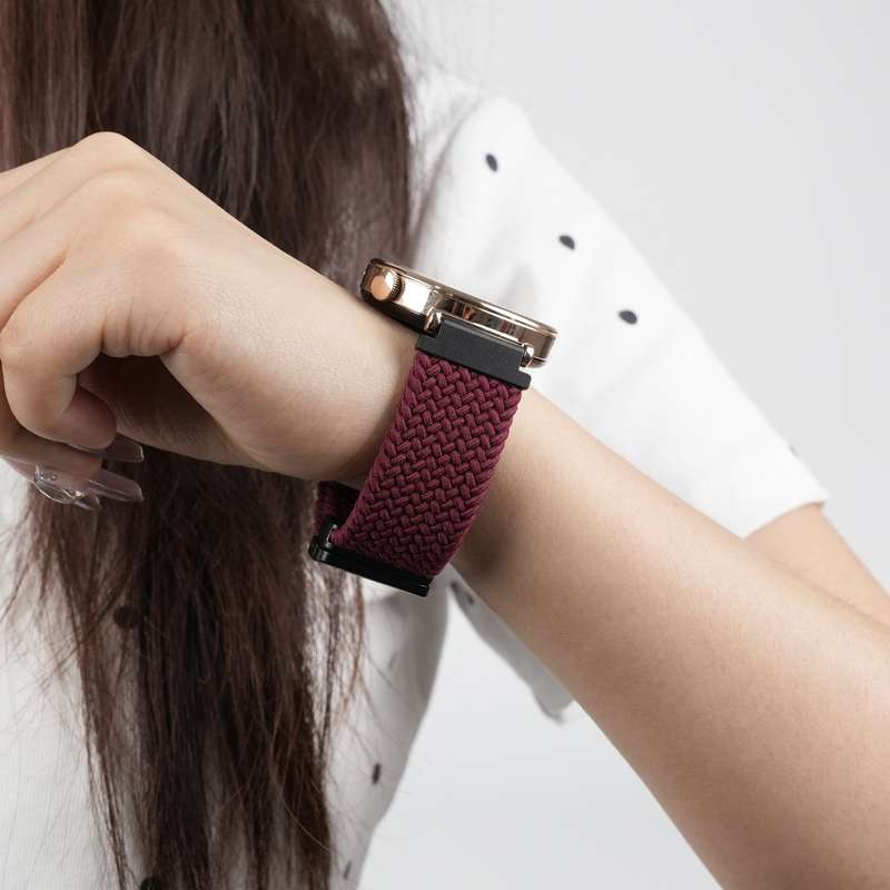 For Amazfit GTS4 Mini Magnetic Buckle 20mm Braided Watch Band(Crimson Cherry)