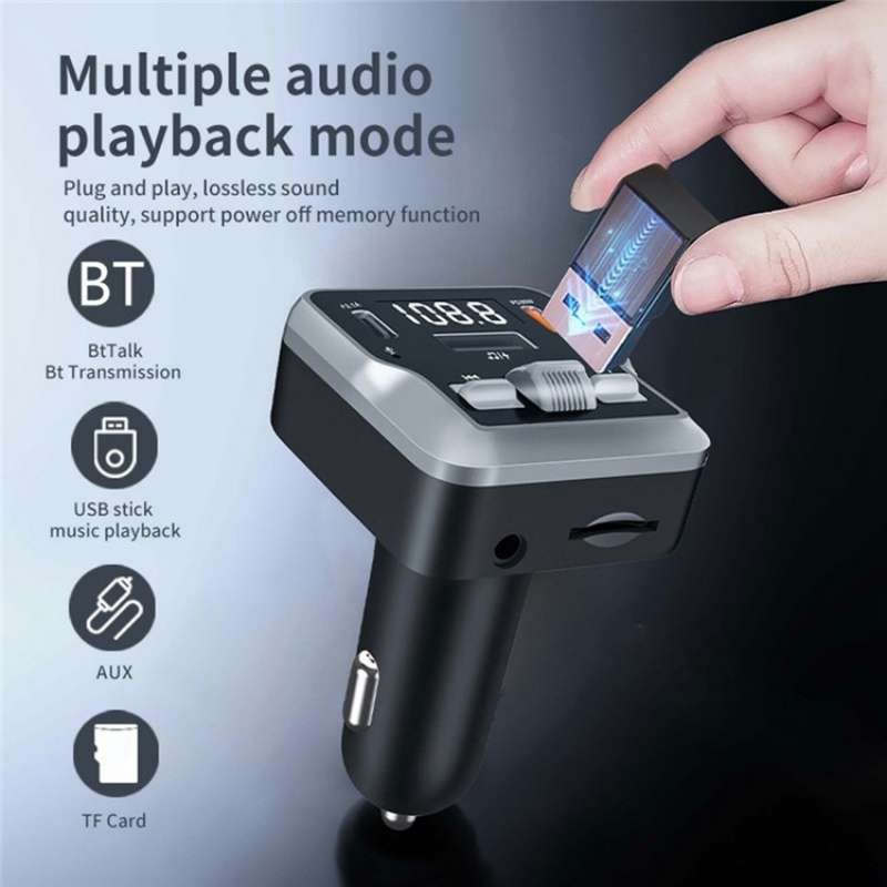 C64 MP3 Music Player Bluetooth 5.3 PD 30W Car Charger Handsfree Calling Audio Receiver