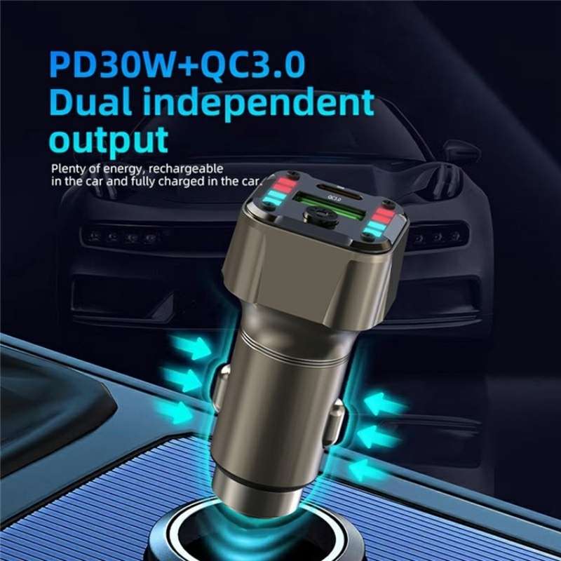 K24 Dual Ports Car Charging Adapter Car Charger PD 30W QC 3.0 Super Charger