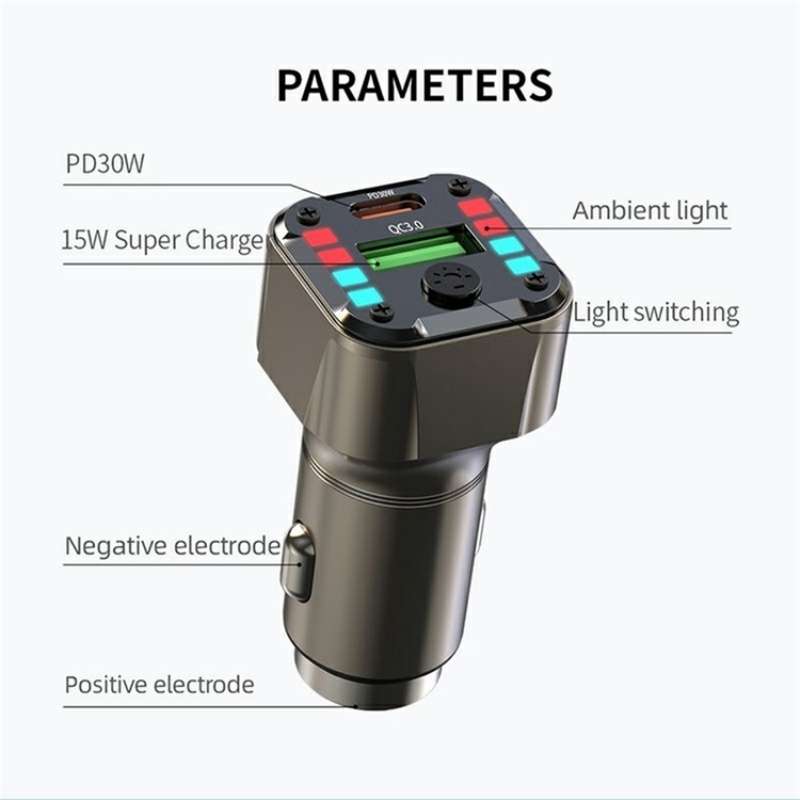 K24 Dual Ports Car Charging Adapter Car Charger PD 30W QC 3.0 Super Charger