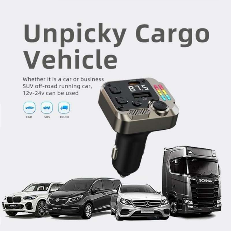 C68 Dual Port Bluetooth FM Transmitter PD 30W Car Charger Music Player Hands-Free Call