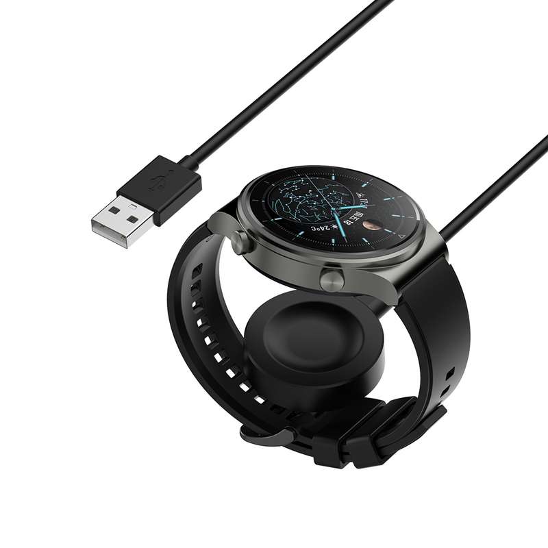 For Huawei Watch GT5 Pro 42mm USB Interface Split Type Smart Watch Charging Cable, Length: 1m(Black)