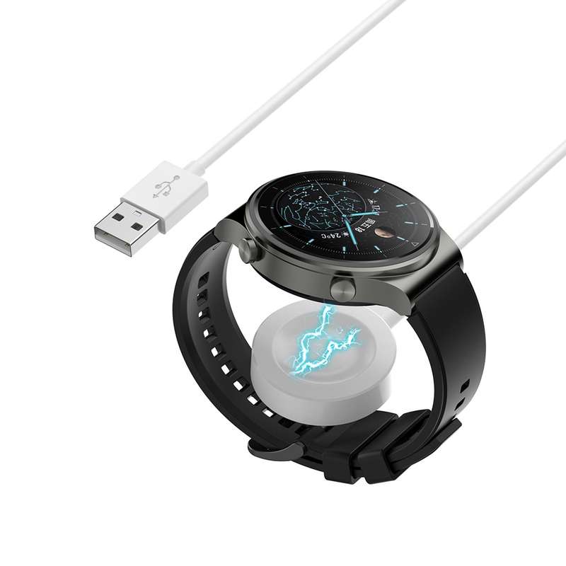 For Huawei Watch GT5 Pro 42mm USB Interface Split Type Smart Watch Charging Cable, Length: 1m(Black)