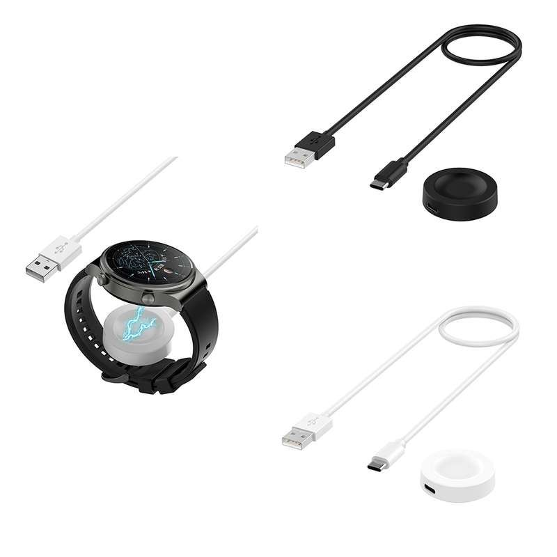 For Huawei Watch GT5 Pro 42mm USB Interface Split Type Smart Watch Charging Cable, Length: 1m(Black)