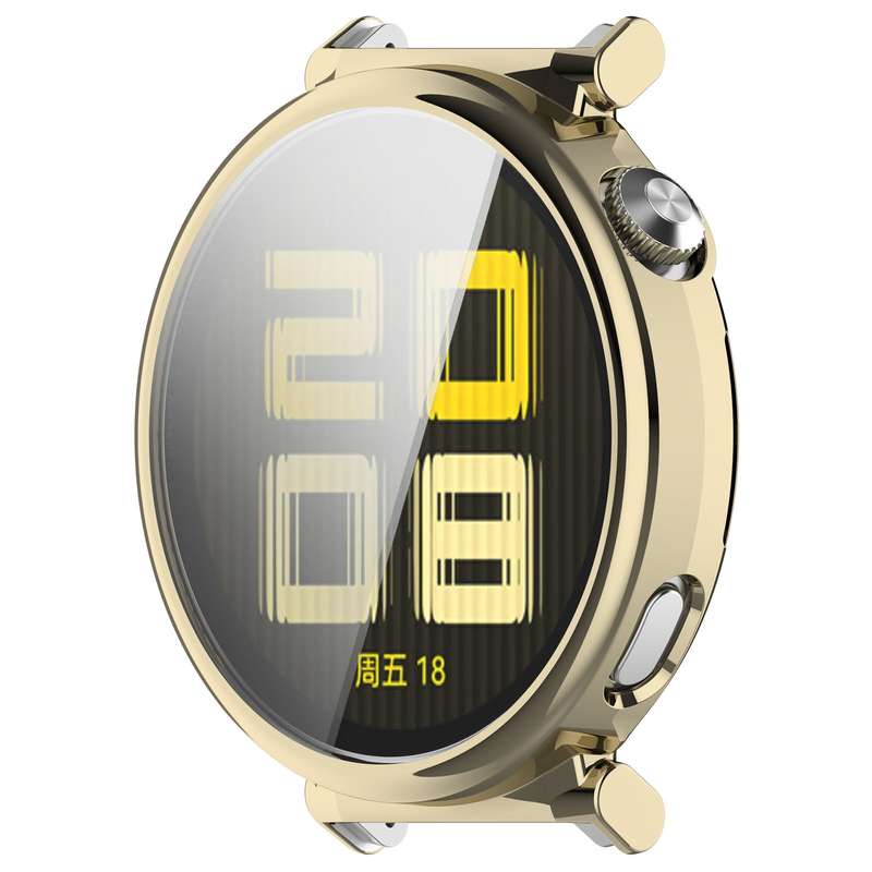 For Huawei Watch GT5 Pro 42mm Electroplated TPU Full Coverage Watch Protective Case(Light Gold)