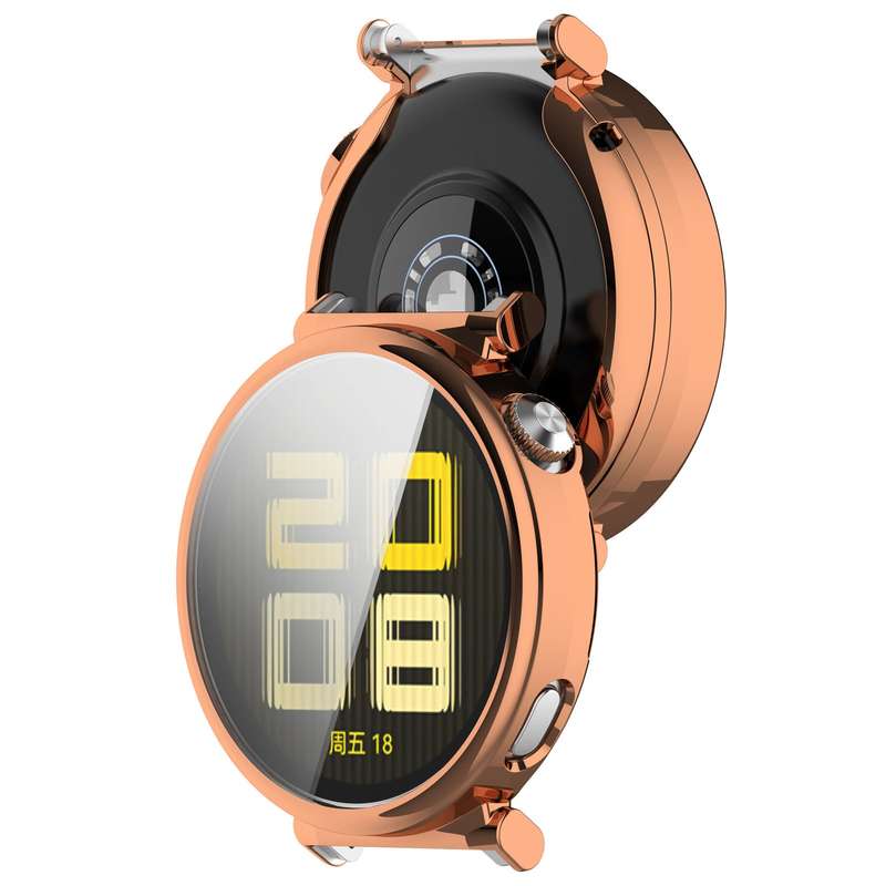 For Huawei Watch GT5 Pro 42mm Electroplated TPU Full Coverage Watch Protective Case(Light Gold)
