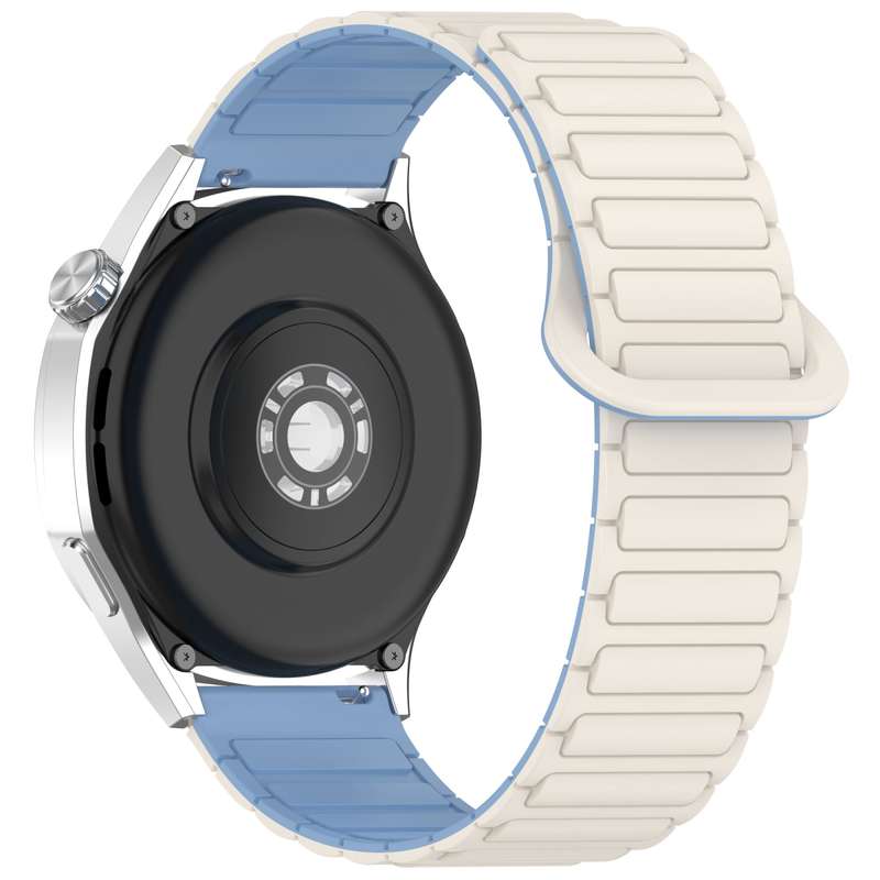 For Huawei Watch GT 5 Pro 42mm Two Color Magnetic Buckle Silicone Watch Band(Dark Green Black)