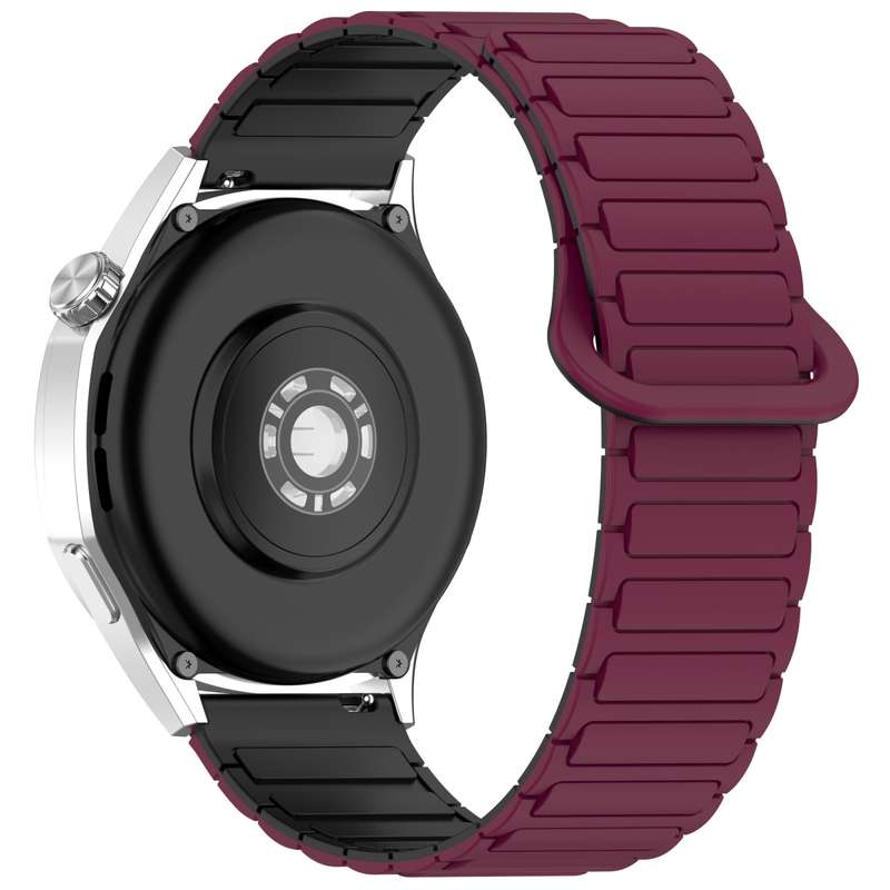 For Huawei Watch GT 5 Pro 42mm Two Color Magnetic Buckle Silicone Watch Band(Dark Green Black)
