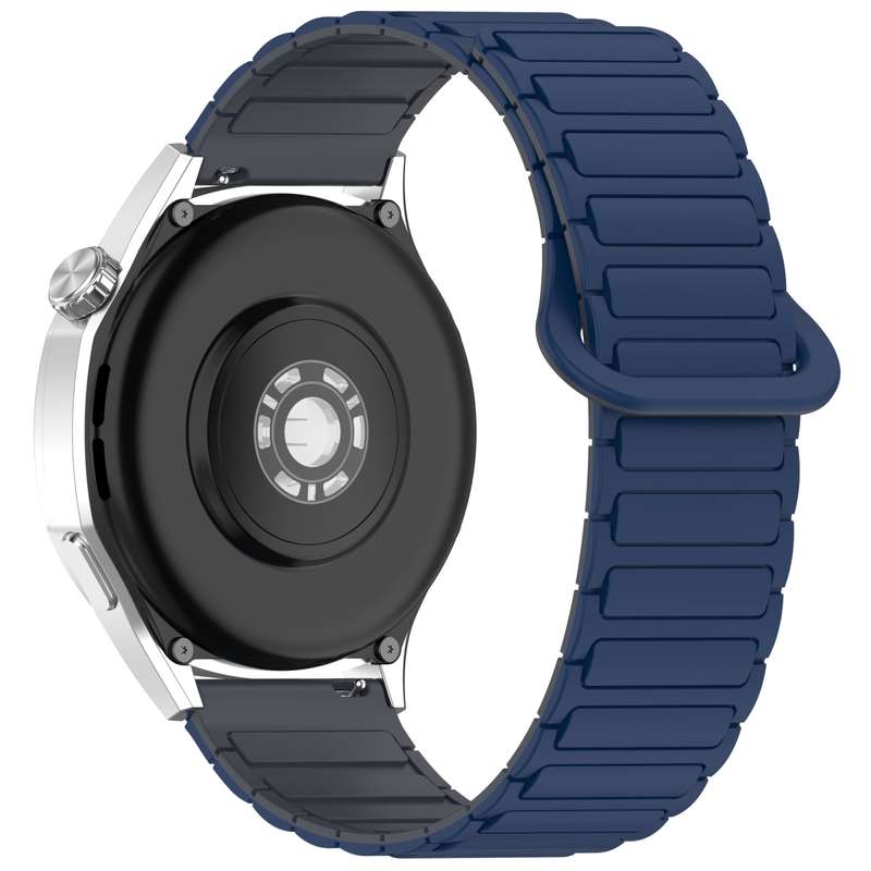 For Huawei Watch GT 5 Pro 42mm Two Color Magnetic Buckle Silicone Watch Band(Dark Green Black)