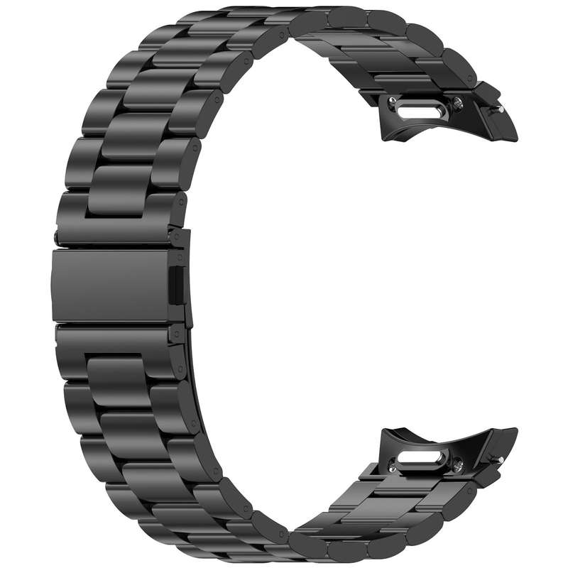 For Samsung Galaxy Watch 7 40 / 44mm Three Beads Button Quick Release Metal Watch Band(Black)