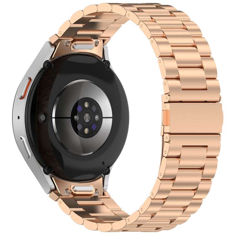 For Samsung Galaxy Watch 7 40 / 44mm Three Beads Button Quick Release Metal Watch Band(Black)