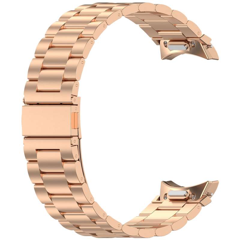 For Samsung Galaxy Watch 5 Pro Three Beads Button Quick Release Metal Watch Band(Black)