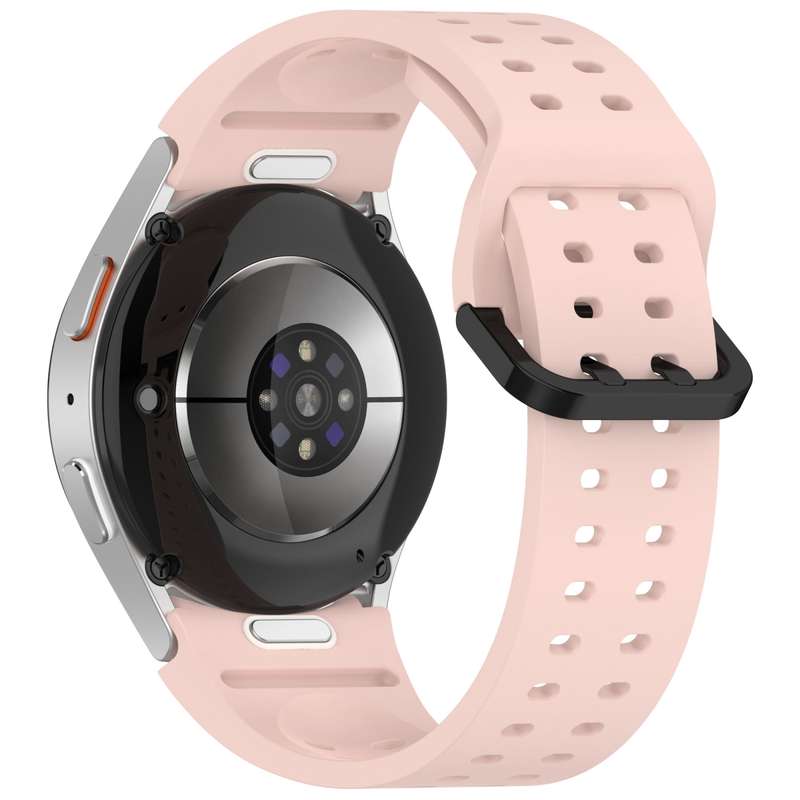 For Samsung Galaxy Watch FE 40mm Diplopore Button Quick Release Silicone Watch Band(White)