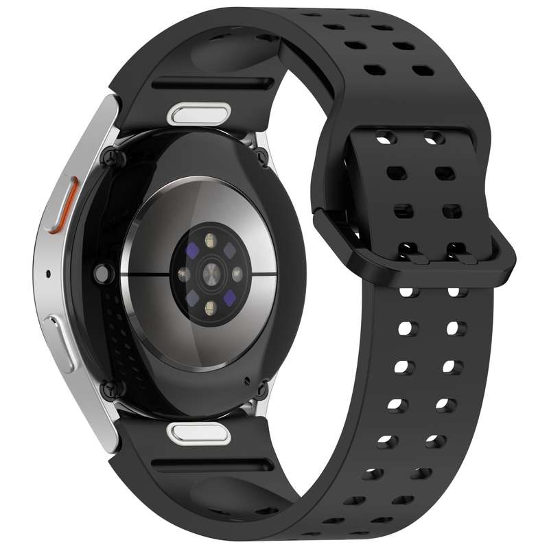 For Samsung Galaxy Watch FE 40mm Diplopore Button Quick Release Silicone Watch Band(White)