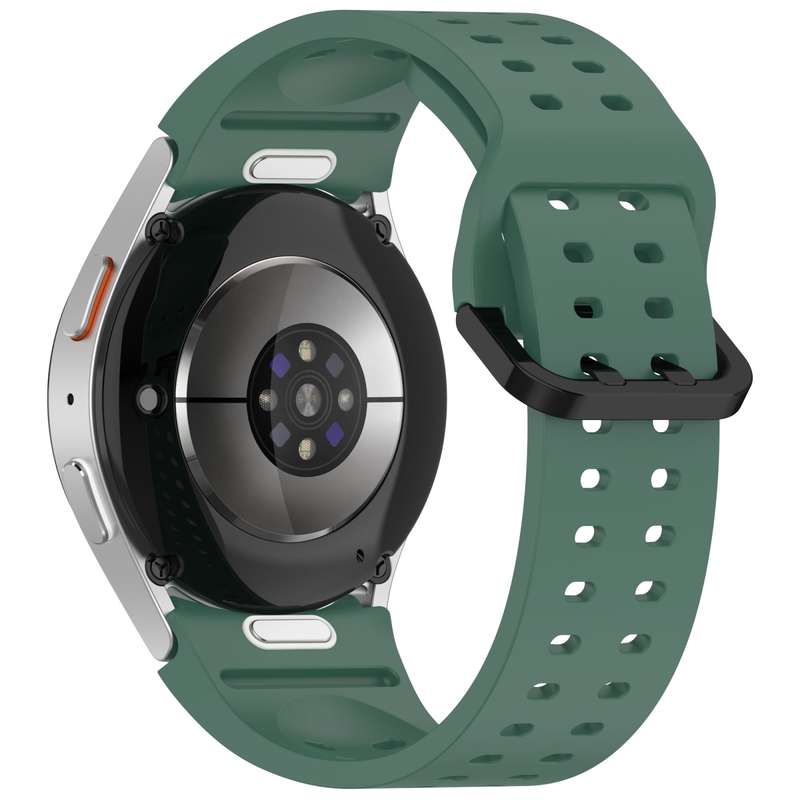 For Samsung Galaxy Watch FE 40mm Diplopore Button Quick Release Silicone Watch Band(White)