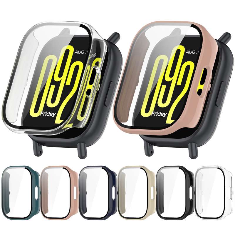 For Redmi Watch 5 Active Tempered Film Integrated PC Watch Protective Case(Black)
