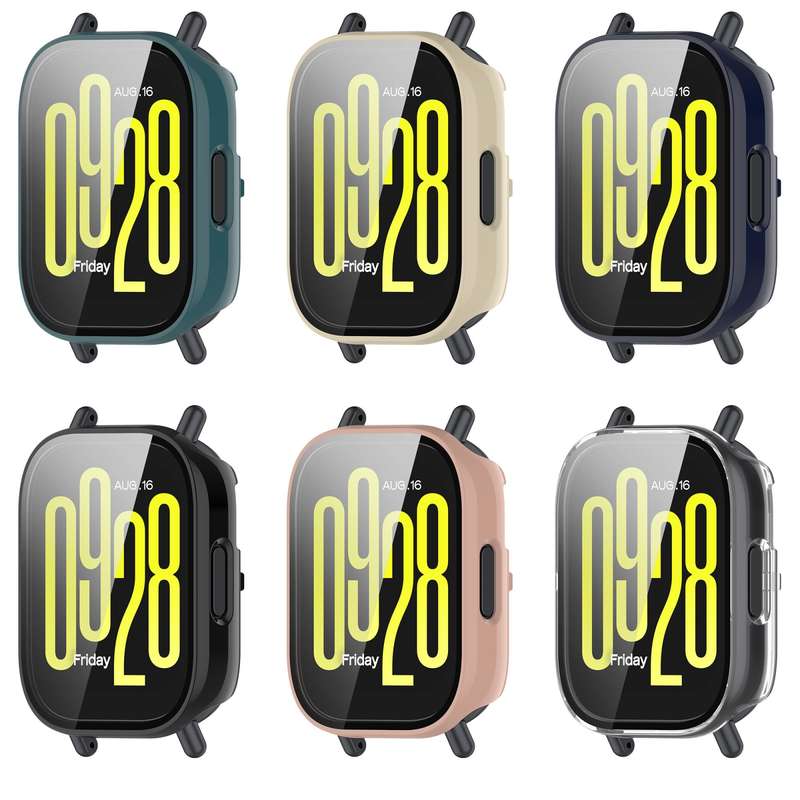 For Redmi Watch 5 Active Tempered Film Integrated PC Watch Protective Case(Black)